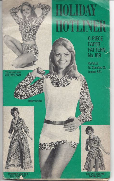 1970s vintage sewing pattern b36 w27 hotpants skirt shirt slip over r719 the vintage