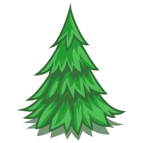 dibujos animados de simbolo de arbol de pino vector premium