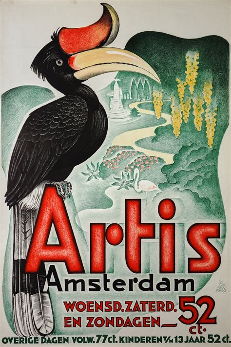 authentic vintage poster artis amsterdam