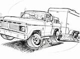 Ford Truck Coloring Pages Old Trucks Drawings Drawing Sketch Pick F100 Pickup F350 1973 Colouring 4x4 Printable Adult 1953 Vintage sketch template