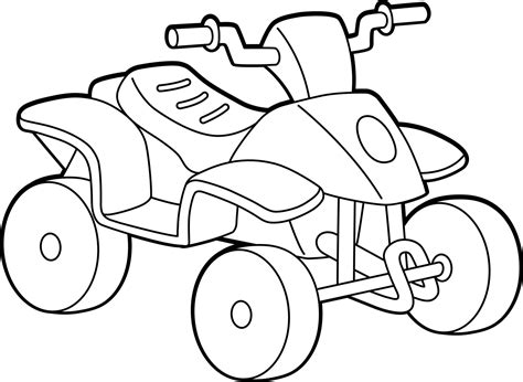 quad bike vehicle coloring page  kids  vector art  vecteezy