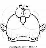 Bird Surprised Pudgy Cartoon Outlined Coloring Clipart Vector Cory Thoman Sad Regarding Notes sketch template