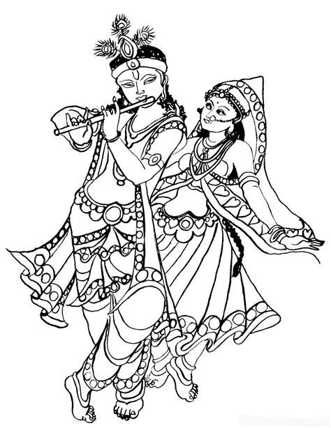 hindu gods colouring clipart
