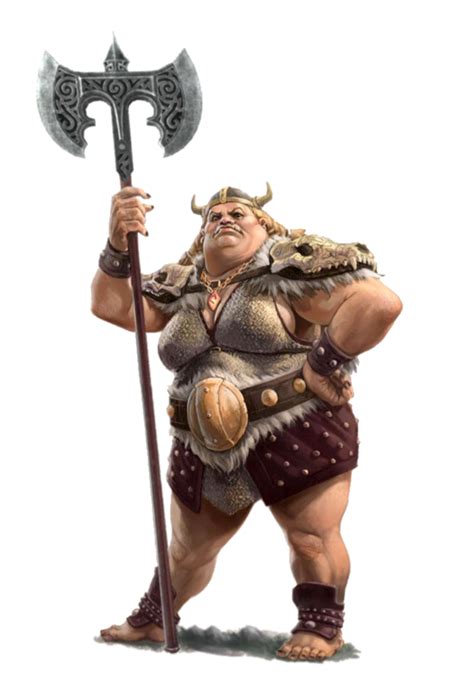 Female Hill Giant Fighter Barbarian Chieftess Pathfinder