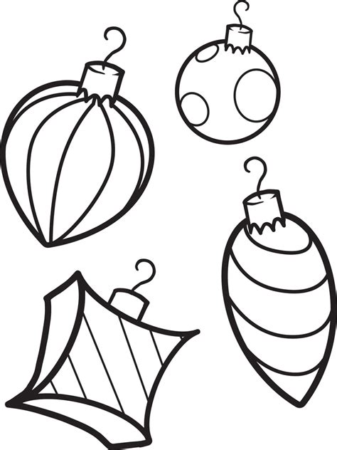 printable christmas ornaments coloring page  kids  supplyme