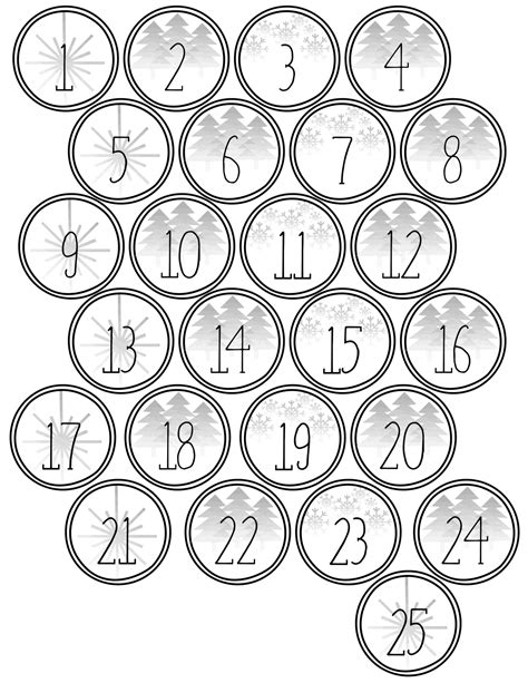 christmas advent calendar printable numbers paper trail design