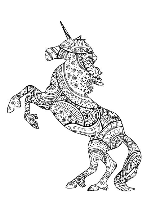 unicorn shape  patterns unicorns adult coloring pages