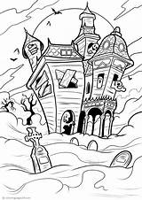 Abandoned Haunted Inhabited Ghosts Houses Print sketch template