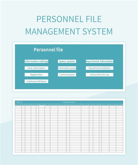 personnel file management system excel template  google sheets file