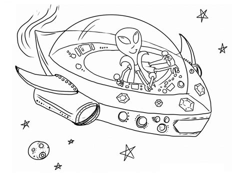 alien spaceship coloring page