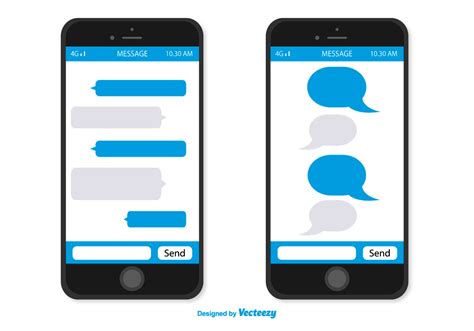 smartphone with message bubbles download free vector art