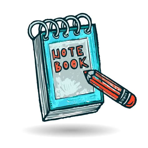 cuaderno  lapiz dibujado  mano descargar vectores gratis