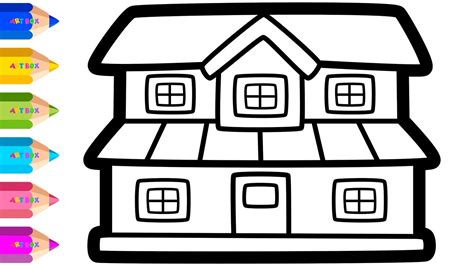 draw big house coloring page step  step youtube