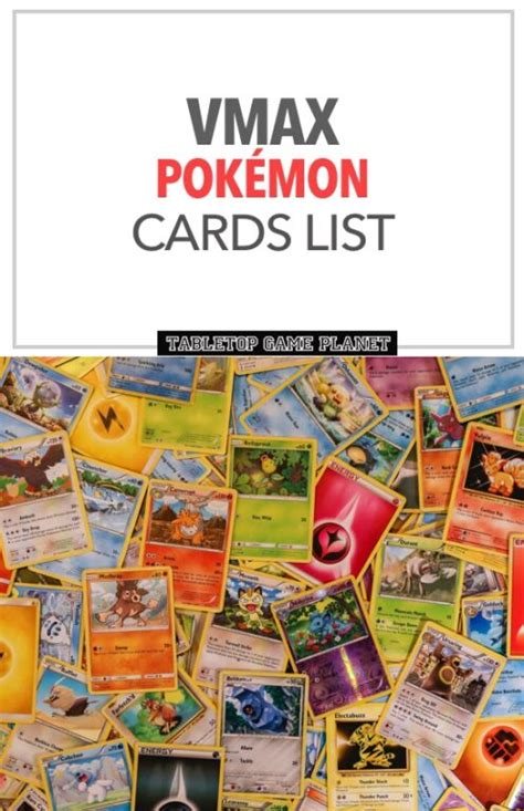 vmax pokemon cards list tabletop game planet