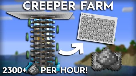 minecraft creeper farm efficient creeper  design youtube