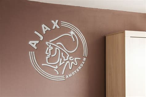 ajax logo schildering op de jongenskamer voor de voetbalfan
