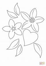 Coloring Heart Flowers Pages Printable Hearts Drawing Popular Puzzle sketch template