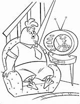 Tv Watching Coloring Pages Chicken Father Getdrawings Getcolorings Little sketch template