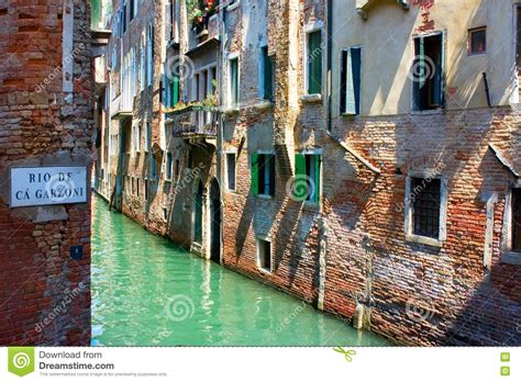 italy venice view on a small canal stock image image
