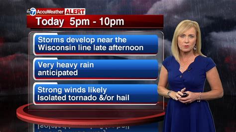 chicago weather severe storms  move  monday evening