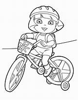 Cycling Colroing Dora Doras sketch template