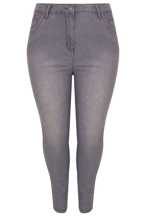 mid grey skinny ava jeans plus size 16 to 32