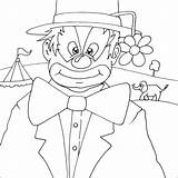 Clown Colouring Happy Printable Print Coloring Pages sketch template