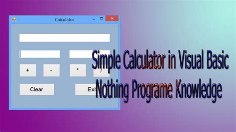 simple calculator  visual basic youtube