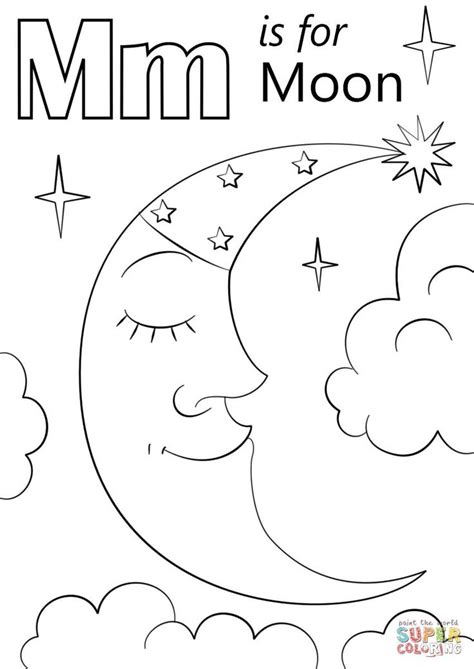 coloring page letter  moon coloring pages preschool coloring