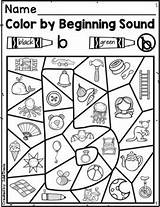 Color Beginning Sounds Worksheets Activty Recognition Code Subject Grade sketch template