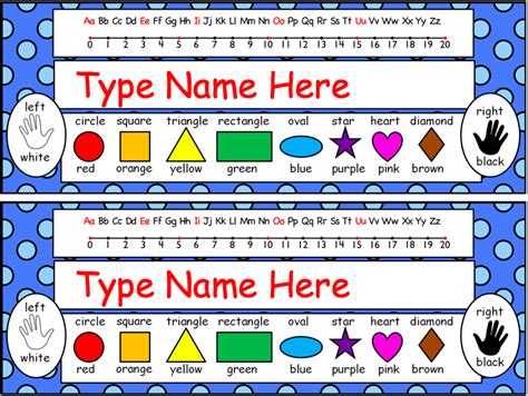 editable nameplates  kindergarten   teachers