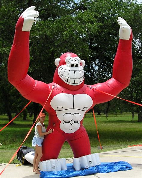 red inflatable gorilla