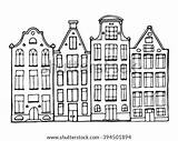 Houses Doodle Coloring Drawn Hand Adult Zentangle Book Vector Scandinavian Netherlands House Illustration Dutch Stock Shutterstock Search Preview sketch template