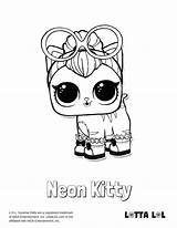 Lol Coloring Surprise Kitty Neon Pages Doll Pets Dolls Printable Lotta Baby sketch template