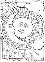 Pages Moon Coloring Phases Getcolorings Celestial sketch template