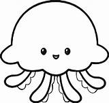 Jellyfish Coloring Cute Pages Kids Drawing Crab Baby Unicorn Clipart Animals Printable Drawings Colouring Hippo Print Animal Easy Color Unicorns sketch template