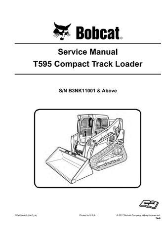 bobcat  compact track loader service repair manual sn bnk   repair manual