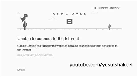 google chrome offline dinosaur game  score  youtube