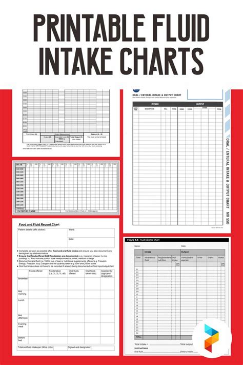 printable fluid intake charts     printablee