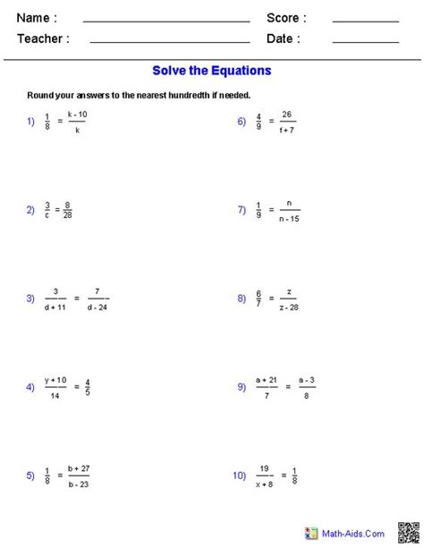 solving proportions equations worksheets math aidscom pinterest