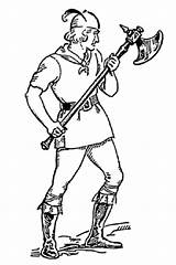 Lenhador Homem Battle Axeman Colorir Middle Ascia Soldati Stampare Dane Fiamme Tudodesenhos Arm sketch template