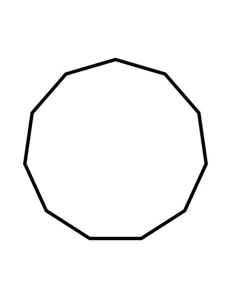 flashcard of a polygon with eleven equal sides clipart etc