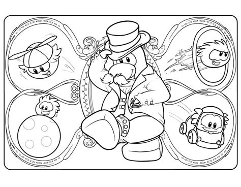 cute club penguin coloring page  printable coloring pages  kids