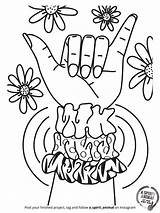 Coloring Pages Vsco Aesthetic Cute Girl Scrunchie Animal Surfer Activity Girls Hang Spirit Ten Holiday sketch template