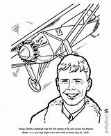 Coloring Pages Charles Lindbergh History American Kids St Louis Spirit Amelia Sheets Earhart Colouring Printables Printable Drawing Usa Color Print sketch template