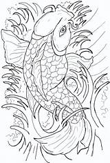 Koi Fish Tattoo Japanese Coloring Drawing Flash Pages Designs Adults Drawings Deviantart Adult Tattoos Coy Printable Ink Mark Visit Psychedelic sketch template