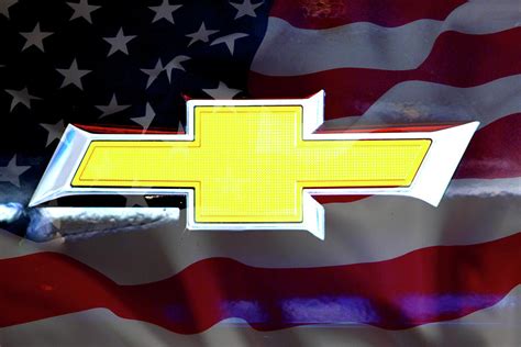 American Flag Chevy Bowtie Digital Art By Katy Hawk