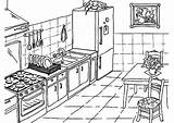 Kitchen Coloring Drawing Pages Table Cooking Utensils Color Getcolorings Getdrawings Drawings Pag Printable Paintingvalley Print sketch template