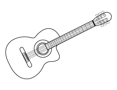 printable acoustic guitar coloring page