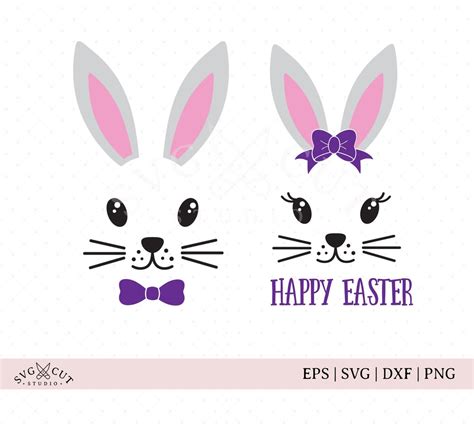 easter bunny face svg cut files  fontsy